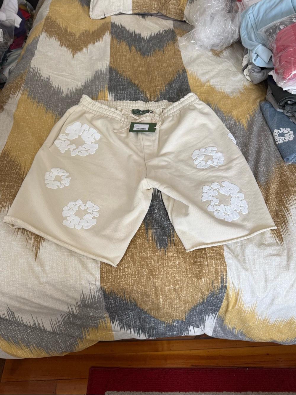Denim Tears Cotton Wreath Men’s Shorts Oatmeal Size XL